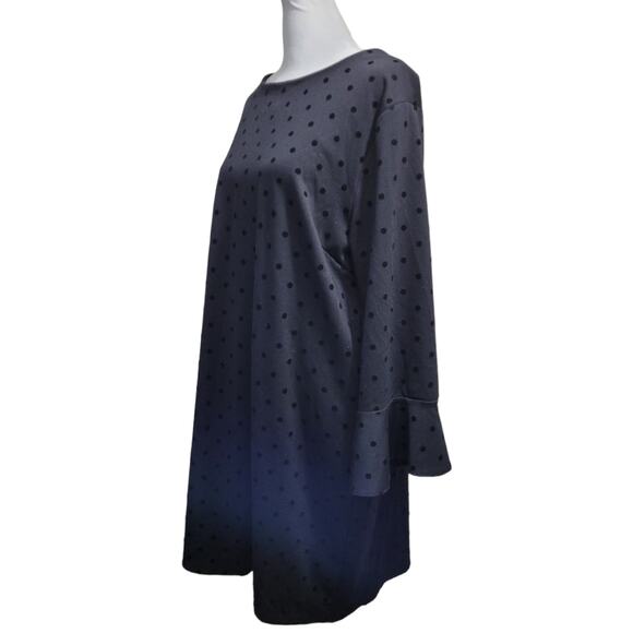 Old Navy XL Black Velvet Swiss Dot Dress Long Sleeve Polka Dot Coquette Twee - Picture 5 of 8